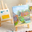 2 pezzi Cavalletto in legno con Tela da dipingere Pittura cavalletti 30x50 cm