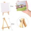 Mini Cavalletto da Pittore 9 PEZZI in Legno con Tela Stand espositore 15x20 cm