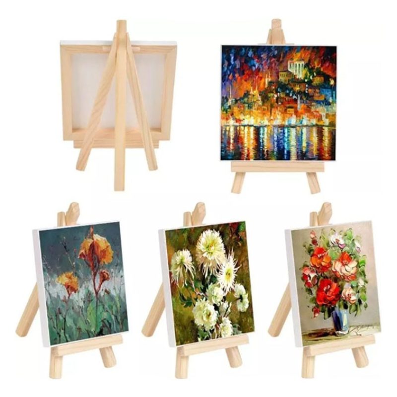 Harty 9 pezzi Mini Cavalletto con Tela Pittura Piccolo Cavalletto i...