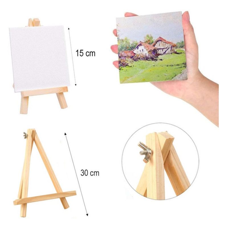 Harty 9 pezzi Mini Cavalletto con Tela Pittura Piccolo Cavalletto i...