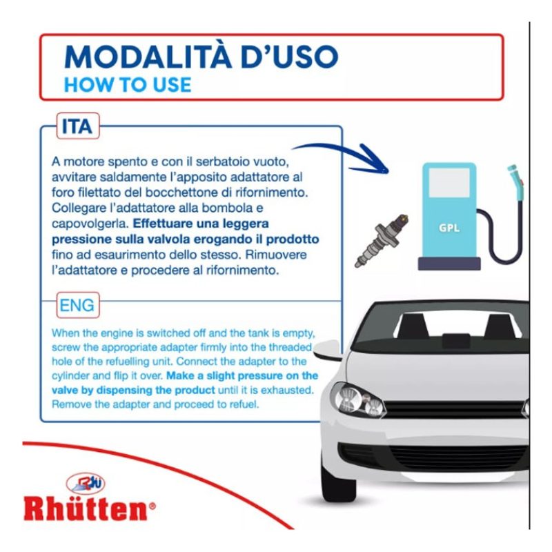 Rhutten 2xAdditivo Iniettori GPL Pulitore Impianti Auto Rhutten Con...