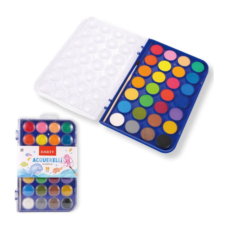 Kit Acquarelli per bambini in tavolozza set da 28 colori per pittura e disegno