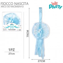 Fiocco nascita ghirlanda coccarda bimbo bimba fuoriporta decorazione 70 cm