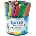 Pennarelli Giotto Turbo MAXI 48 pz punta grossa 5mm colori assortiti Fila