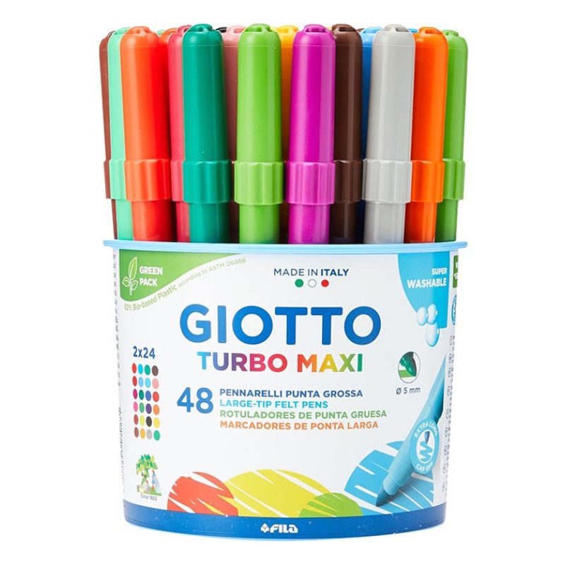 Pennarelli Giotto Turbo MAXI 48 pz punta grossa 5mm colori assortit...