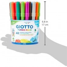 Pennarelli Giotto Turbo MAXI 48 pz punta grossa 5mm colori assortiti Fila