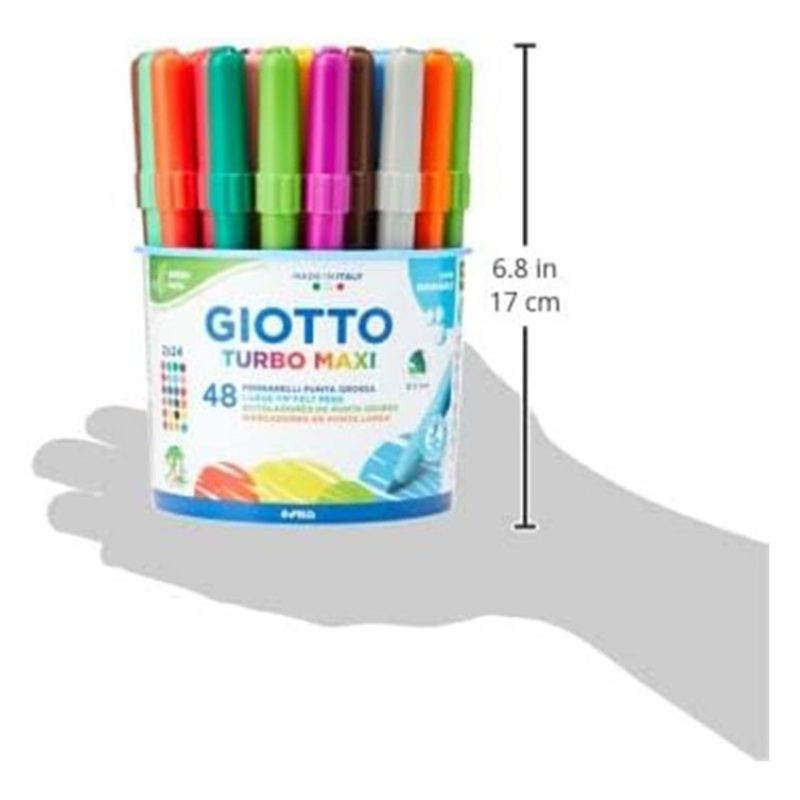 Pennarelli Giotto Turbo MAXI 48 pz punta grossa 5mm colori assortit...