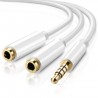 Cavo audio Jack 3,5mm AUX sdoppiatore cuffie microfono cellulare smartphone