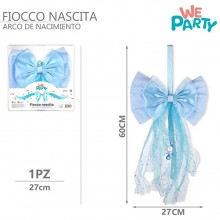 Fiocco nascita ghirlanda coccarda bimbo bimba fuoriporta decorazione 60 cm