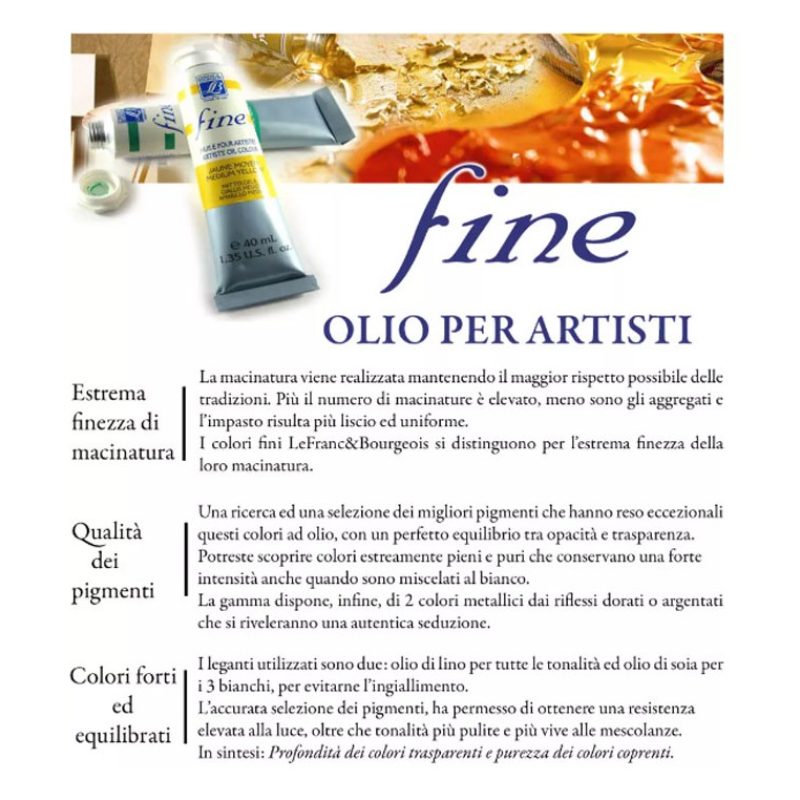 Lefranc Bourgeois Set per Pittura Ad Olio 5 colori fine a Base Olio...