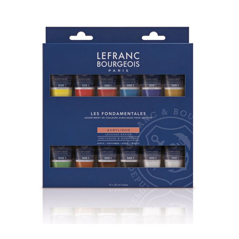 Set 12 colori acrilici LEFRANC&BOURGE da 20 ml pittura arte acrilico fine