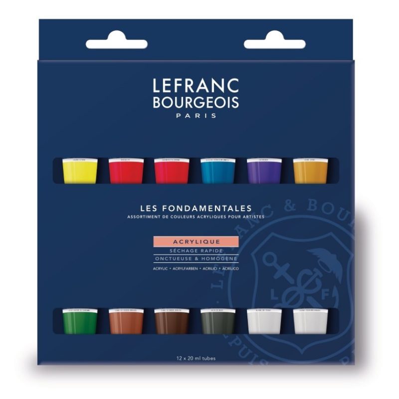 Set 12 colori acrilici LEFRANC&BOURGE da 20 ml pittura arte acrilic...