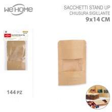 Fino a 144 buste sacchetto per alimenti con chiusura a zip e finestra stand-up