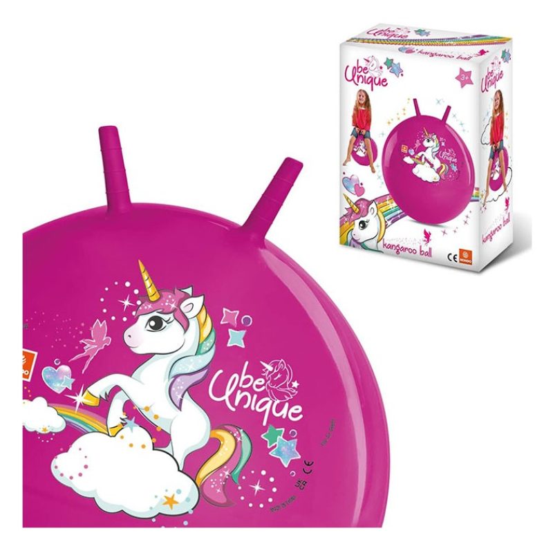 Mondo Palla Canguro Per Saltare Rimbalzante Unicorno rosa Bambine I...