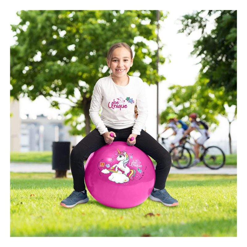 Mondo Palla Canguro Per Saltare Rimbalzante Unicorno rosa Bambine I...