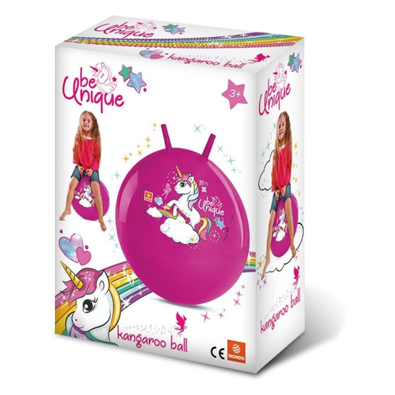Mondo Palla Canguro Per Saltare Rimbalzante Unicorno rosa Bambine I...