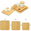Piatto da portata set 6 PZ vassoio in legno di bambù quadrato varie misure