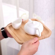 Piatto da portata set 6 PZ vassoio in legno di bambù quadrato varie misure