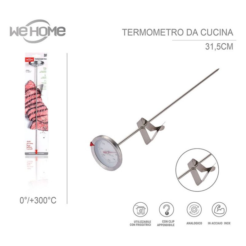WeHome Termometro per alimenti 0-300°C acciaio inox per barbecue ar...