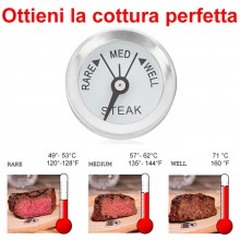 Termometro per carne in acciaio inox cucinare a temperatura babercue cucina