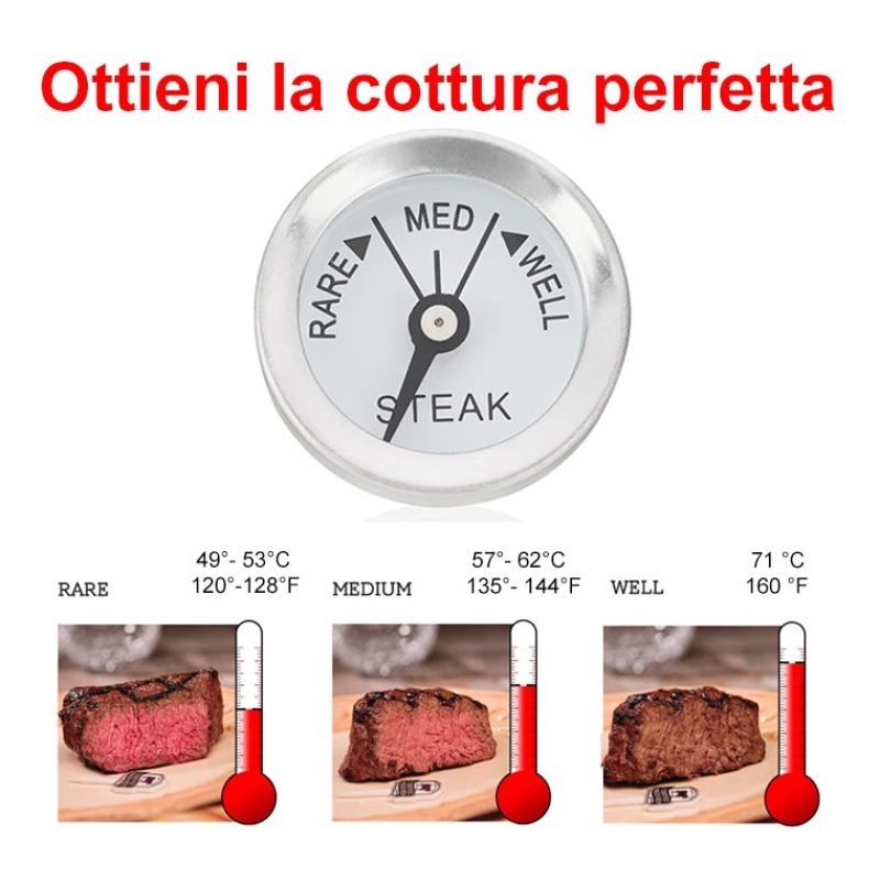 WeHome Termometro per carne in acciaio inox cucinare a temperatura ...