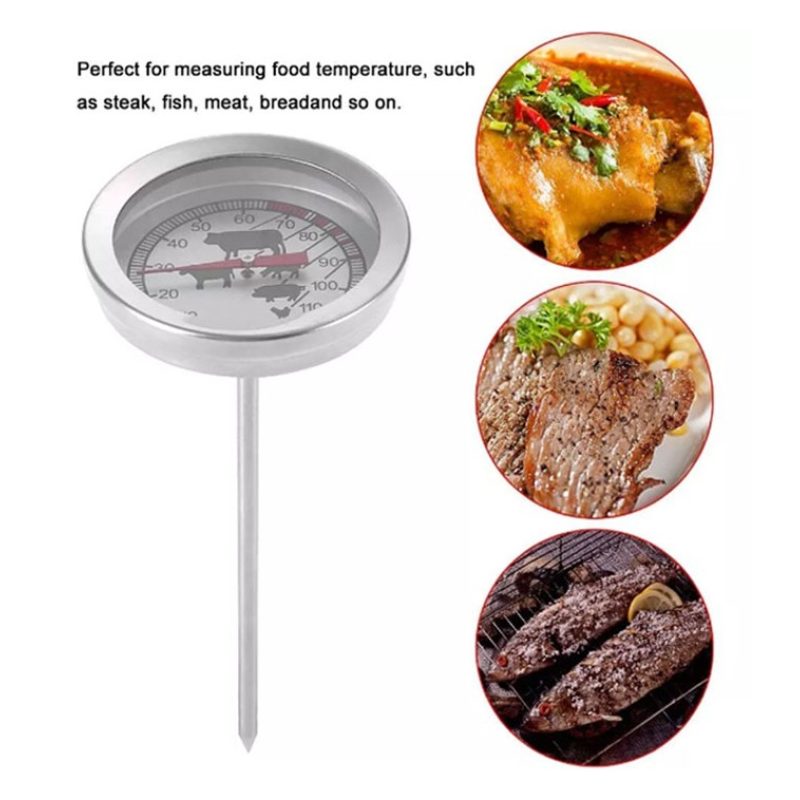 WeHome Termometro per carne in acciaio inox 0-120°C alimenti bbq cu...