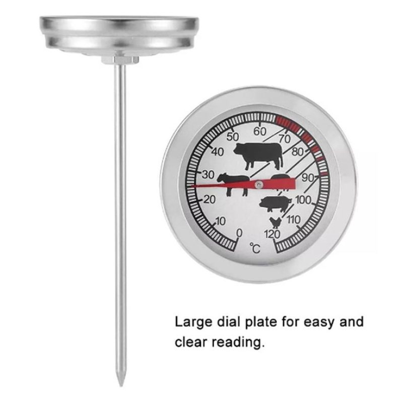 WeHome Termometro per carne in acciaio inox 0-120°C alimenti bbq cu...