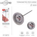 Termometro per carne in acciaio inox 0-120°C alimenti bbq cucinare a temperatura