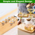 Vassoio piatto da portata 6 PZ in legno bambù per aperitivo finger food sushi