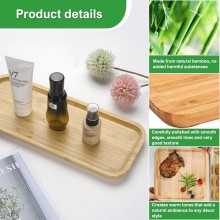 Vassoio piatto da portata 6 PZ in legno bambù per aperitivo finger food sushi