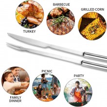 Set utensili barbecue attrezzi grill in acciaio inox forchettone coltello BBQ
