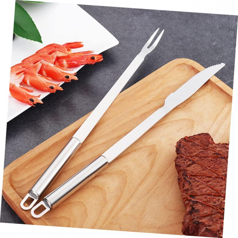 WeHome Set utensili barbecue attrezzi grill in acciaio inox forchet...