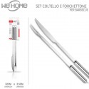 Set utensili barbecue attrezzi grill in acciaio inox forchettone coltello BBQ