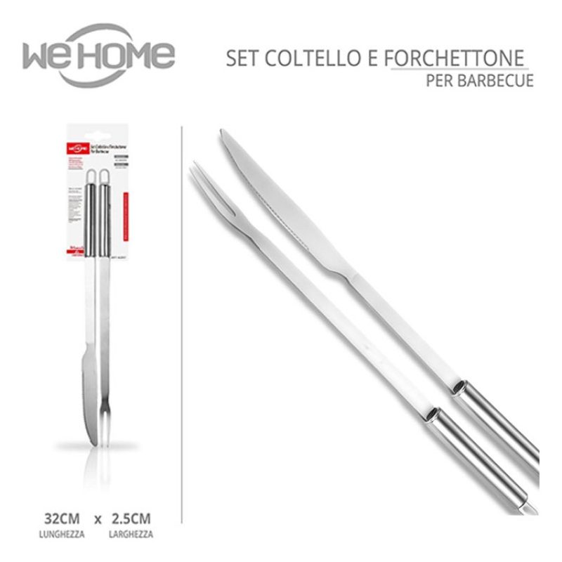 WeHome Set utensili barbecue attrezzi grill in acciaio inox forchet...