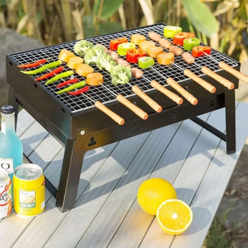WeHome 8 Spiedi in acciaio inox 38 cm manico in legno barbecue forn...