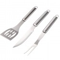 Set di 3 utensili in acciaio inox per barbecue attrezzi grill griglia BBQ
