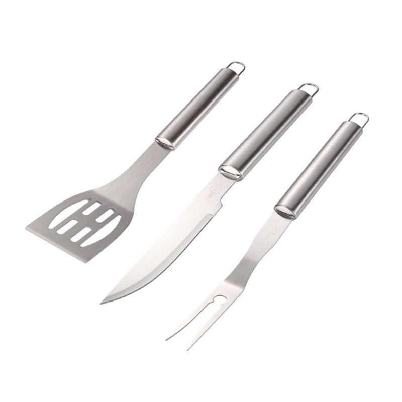 Set di 3 utensili in acciaio inox per barbecue attrezzi grill griglia BBQ