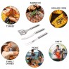 WeHome Set di 3 utensili in acciaio inox per barbecue attrezzi gril...