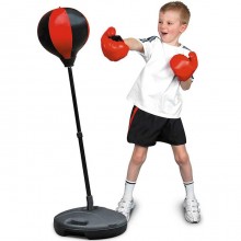 Set boxe pugilato per bambini con supporto sacco regolabile 105 cm guantoni box