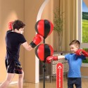 Set boxe pugilato per bambini con supporto sacco regolabile 105 cm guantoni box