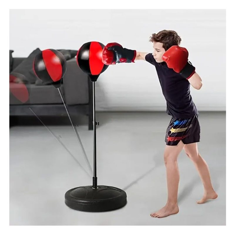 Giaquinto Set boxe pugilato per bambini con supporto sacco regolabi...