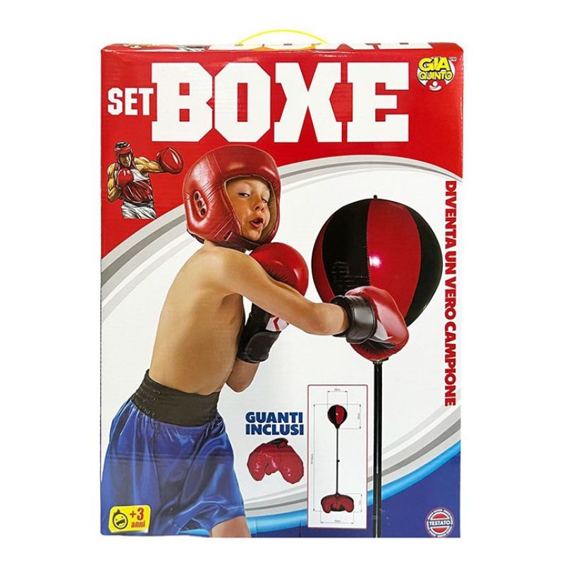 Giaquinto Set boxe pugilato per bambini con supporto sacco regolabi...