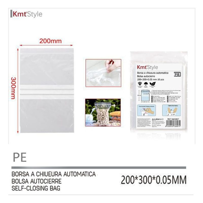 Kmt Style 120 buste bustine sacchetto a zip con chiusura per alimen...