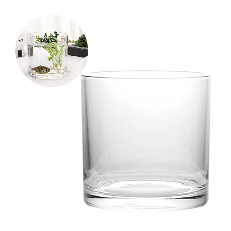 Cilindro in vetro clear diametro 12cm altezza 12cm composizione floreali arredo