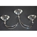 Candeliere Candelabro Portacandele 3 Candele In Vetro Cristallo e metallo