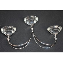 Candeliere Candelabro Portacandele 3 Candele In Vetro Cristallo e metallo