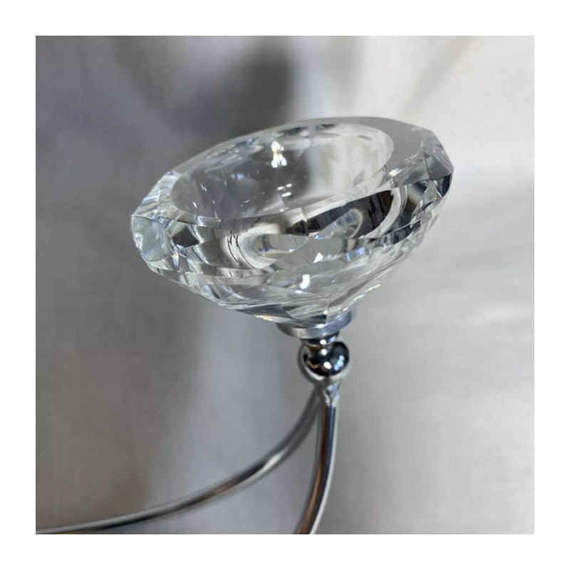 Hongu Candeliere Candelabro Portacandele 4 Candele In Vetro Cristal...