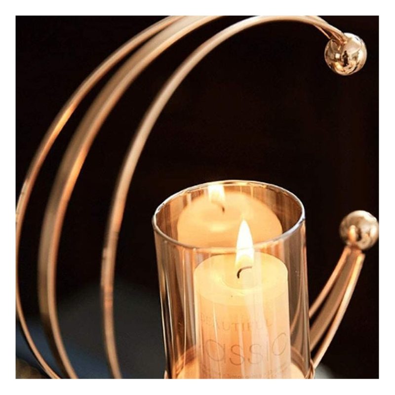 Hongu Candeliere Candelabro Portacandele per candela In metallo dor...