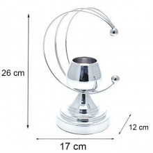 Candeliere Candelabro Portacandele per Candele In metallo argento 17x12x26 cm