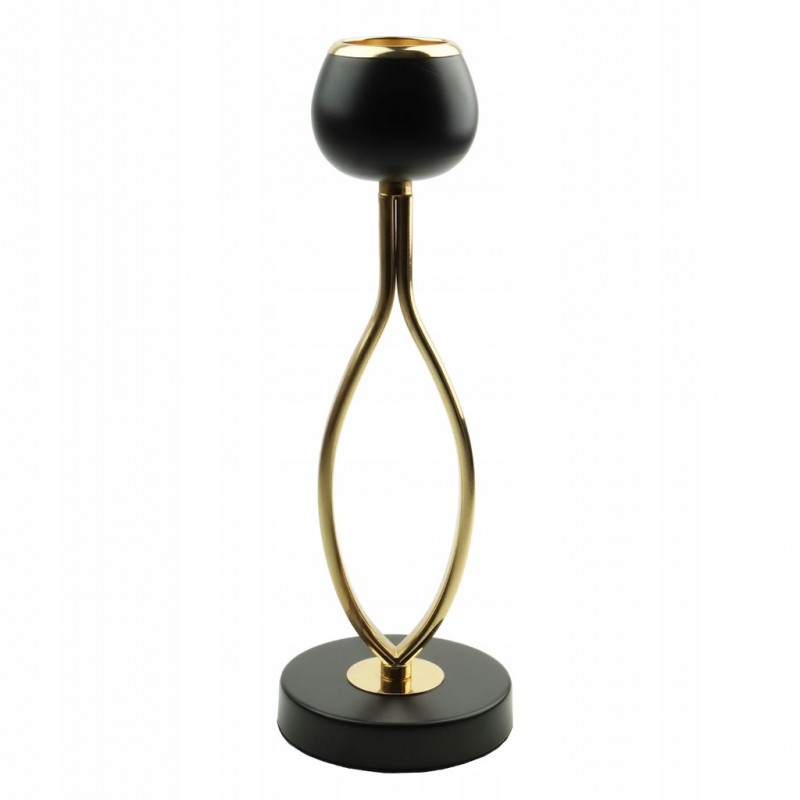 Candeliere Candelabro per Candele Portacandele In metallo dorato 29 cm